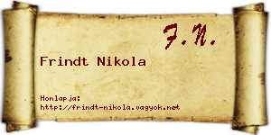 Frindt Nikola névjegykártya